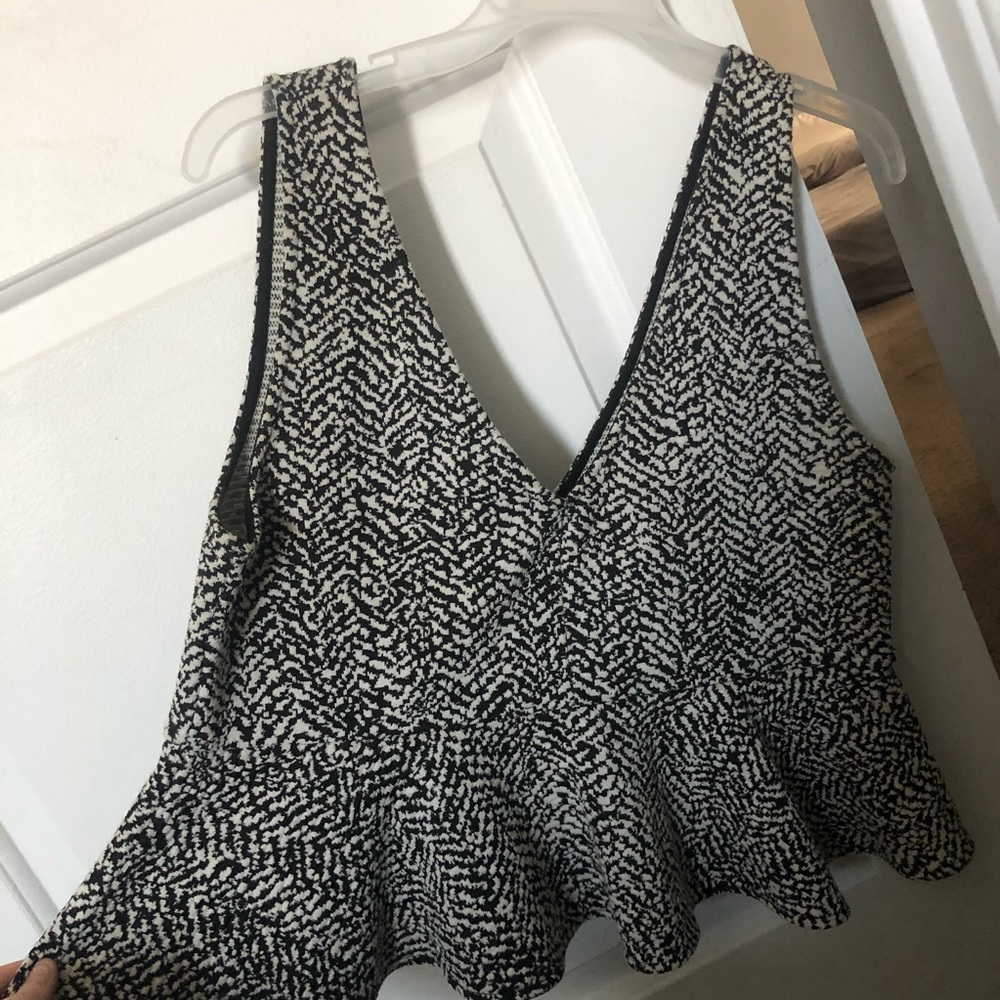 Black & white peplum top